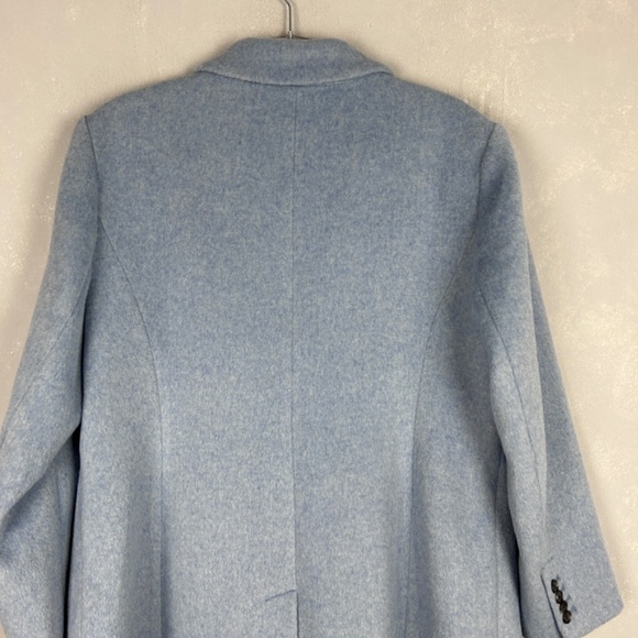 LOFT plus size 16 light blue coat mid length wool blend lined one button NEW - Picture 7 of 13